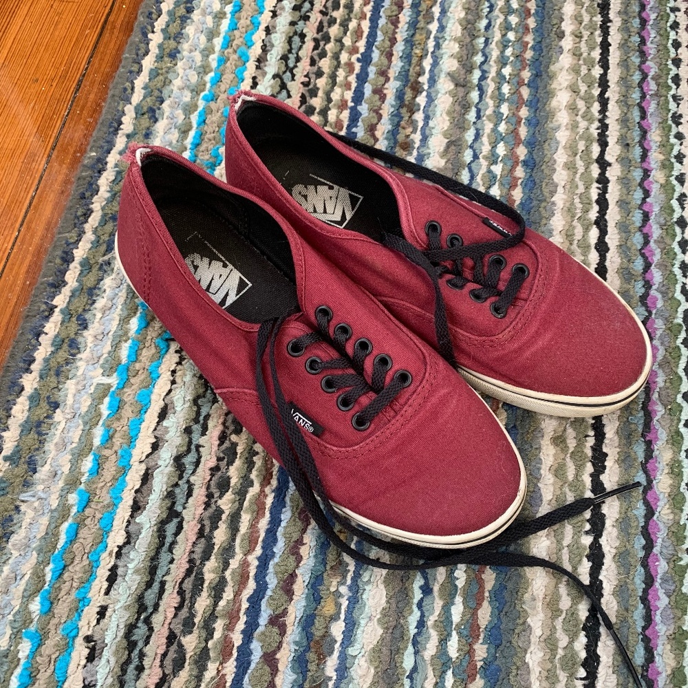 Vans Maroon Canvas Low Tops